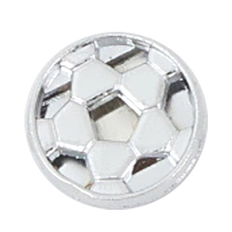 Soccer Ball Side Charm - Silver