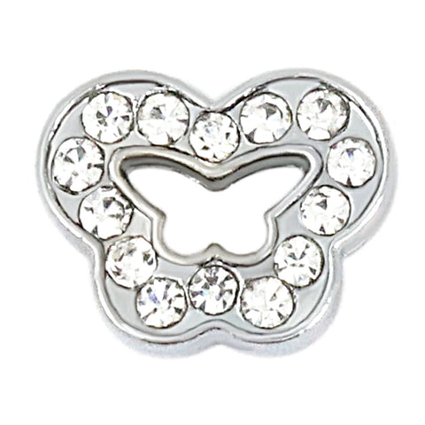 Cut Out Butterfly Slide Charm - Silver