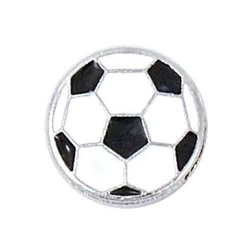 Soccer Ball Slide Charm - Silver