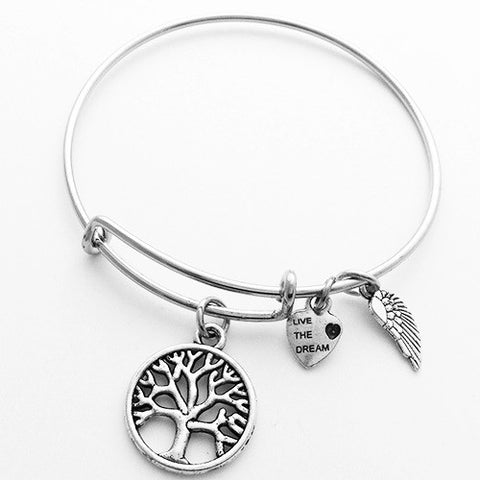 Charmed Tree Bangle for 12 or 18 mm Snap