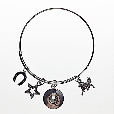 Equestrian Charm Bangle For 18 mm Snap