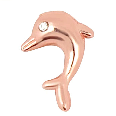 Dolphin Slide Charm - Rose Gold