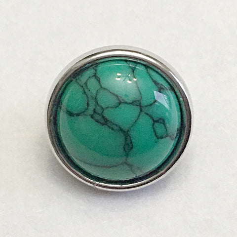 Green Turquoise Stone 12 mm snap