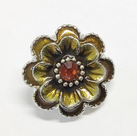 Frilly Flower 18 mm Snap (3 Colour Choices)