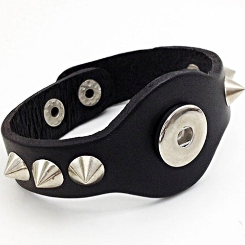 Studded Punk Bracelet for 18 mm snap