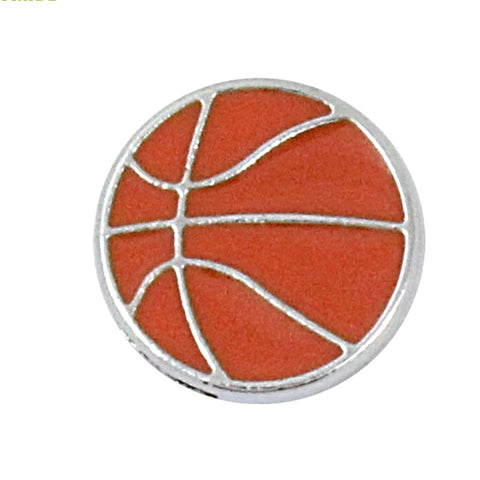 Basket Ball Slide Charm - Silver