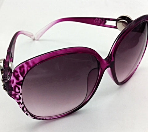 Large Pink Leopard Print Sunglasses for 18 mm Snaps