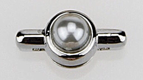 Perfect Pearl Slide Charm - Silver