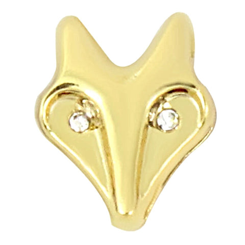 Fox Face Slide Charm - Gold