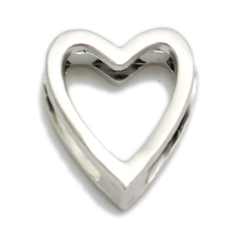 Heart Slide Charm - Silver