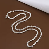 925 Sterling Silver Plated 3 mm Wide Twist Chain