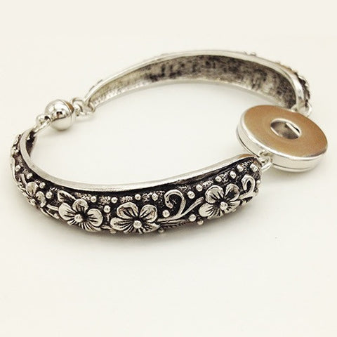 Flowers With Flourish Bangle for 18 mm Snap
